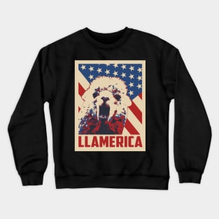 Funny Llama Celebrate 4th Of July Crewneck Sweatshirt